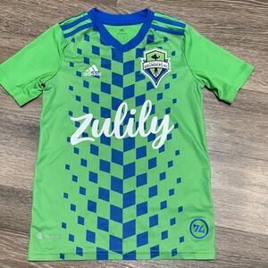 adidas Green and Blue Kids Jersey